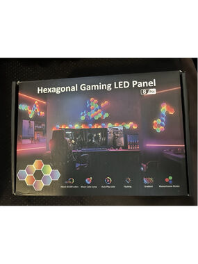 Hexagonal MeRGBW Gaming LED Panel 8 PCS Open Box Three Control Methods